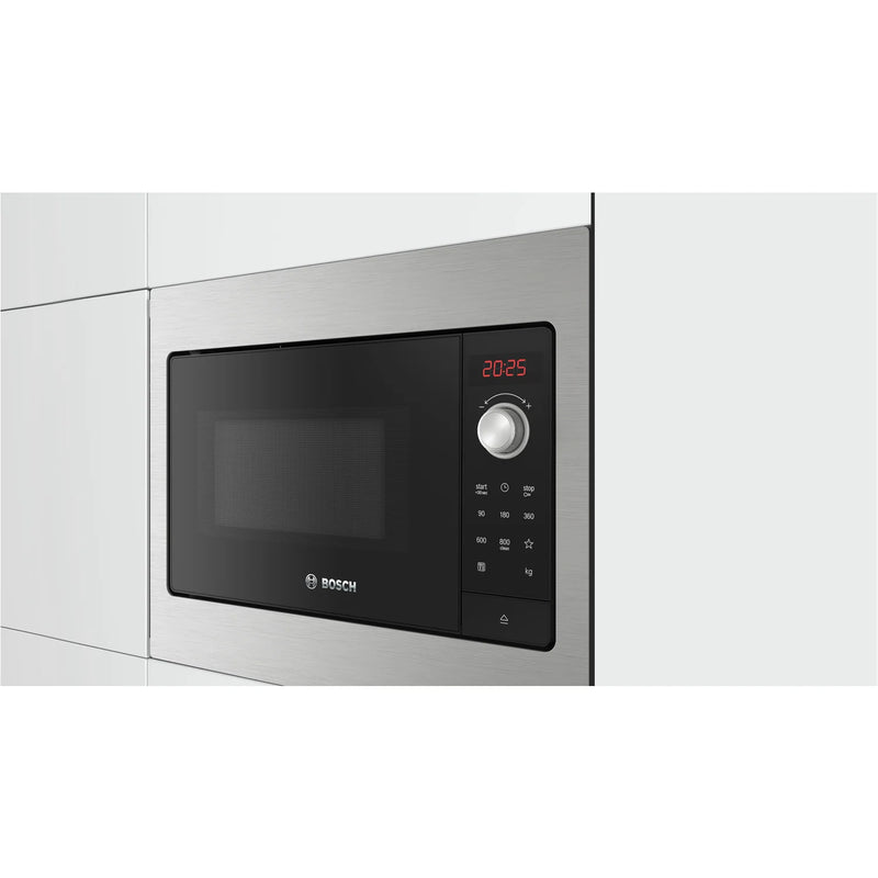 Bosch BFL523MS3B 50cm wide Series 2 800W 20L Built-In Microwave - Black With Steel Trim*contact store for price*