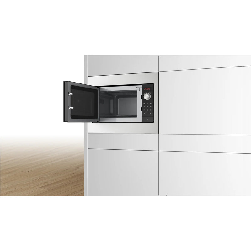 Bosch BFL523MS3B 50cm wide Series 2 800W 20L Built-In Microwave - Black With Steel Trim*contact store for price*