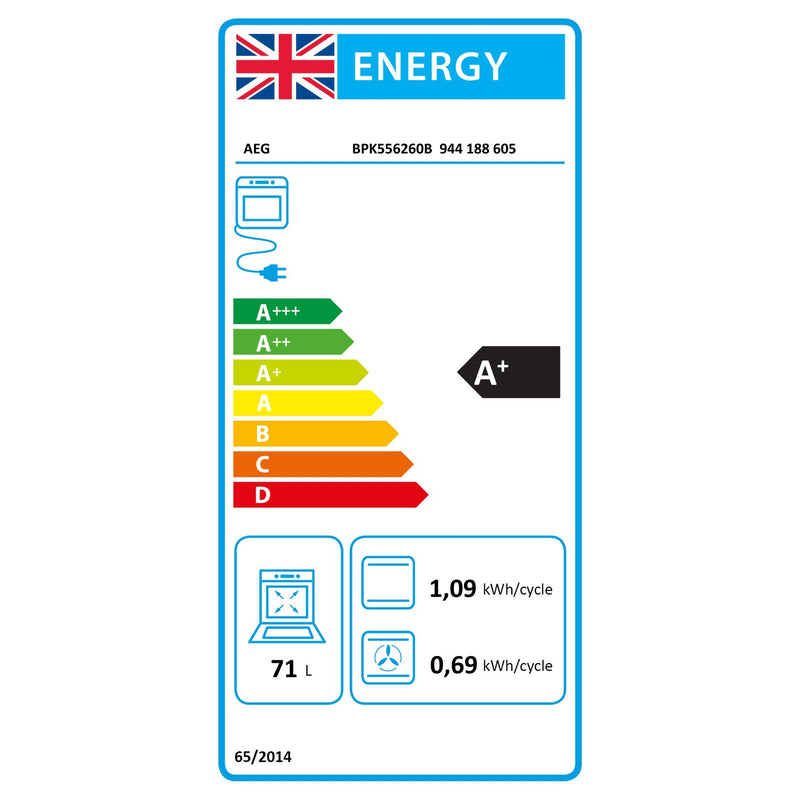 AEG BPK556260M 6000 Series SteamBake Single Oven With Pyrolytic Cleaning