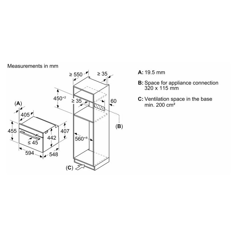 Bosch Series 8 CMG7761B1B Built-in Compact Microwave Oven with Pyrolytic cleaning - Black*contact store for price*