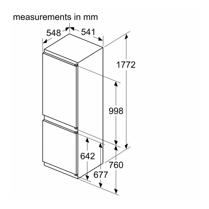 Bosch KIN86NSE0G Series 2 60/40 Built-In Fridge Freezer [Free 5-year parts & labour guarantee]*contact store for price*