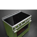 Smeg CPF9IPOG 90cm Portofino Induction Range Cooker - Olive Green