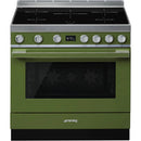 Smeg CPF9IPOG 90cm Portofino Induction Range Cooker - Olive Green
