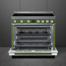 Smeg CPF9IPOG 90cm Portofino Induction Range Cooker - Olive Green