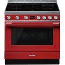 Smeg CPF9IPR Portofino 90cm Induction Range Cooker - Red