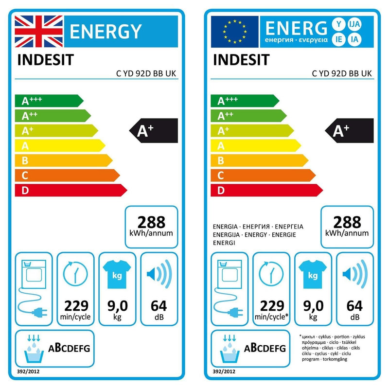 Indesit C YD 92D BB UK 9kg Heat Pump Tumble Dryer - Black*contact store for price*