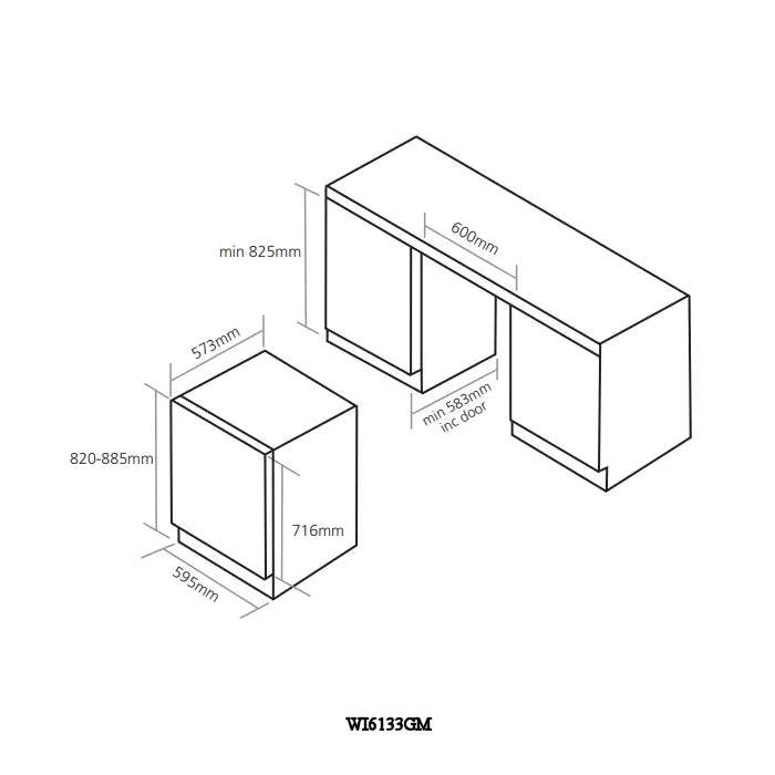 Caple WI635GM 60cm Dual Zone Wine Cooler - Gunmetal*contact store for price*