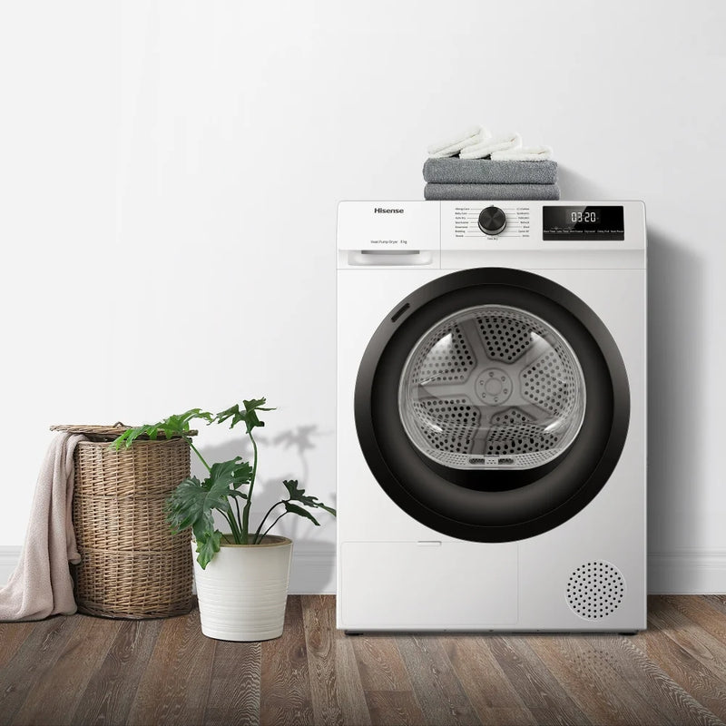 Hisense DH1Q802BW2 8kg Heat pump Condenser Tumble Dryer - White  *Contact store for pricing*