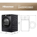 Hisense DH3S902BB3 3S Series 9kg Heat Pump Tumble Dryer - Black  *Contact store for pricing*