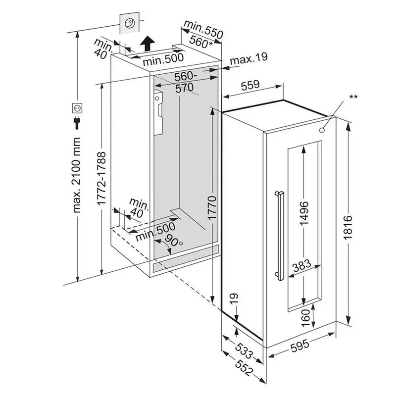 Liebherr EWTdf3553 Vindor Full Height Integrated Wine Cooler [Contact Store for Price]*contact store for price*