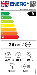 AEG PowerCare 8000 LFSR84146UD 10kg 1400rpm Washing Machine - White
