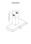Airforce Milan 90cm Box Style Chimney Extractor - Stainless steel