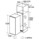 CDA FW522 120cm In-column Integrated larder fridge [sliding hinge]