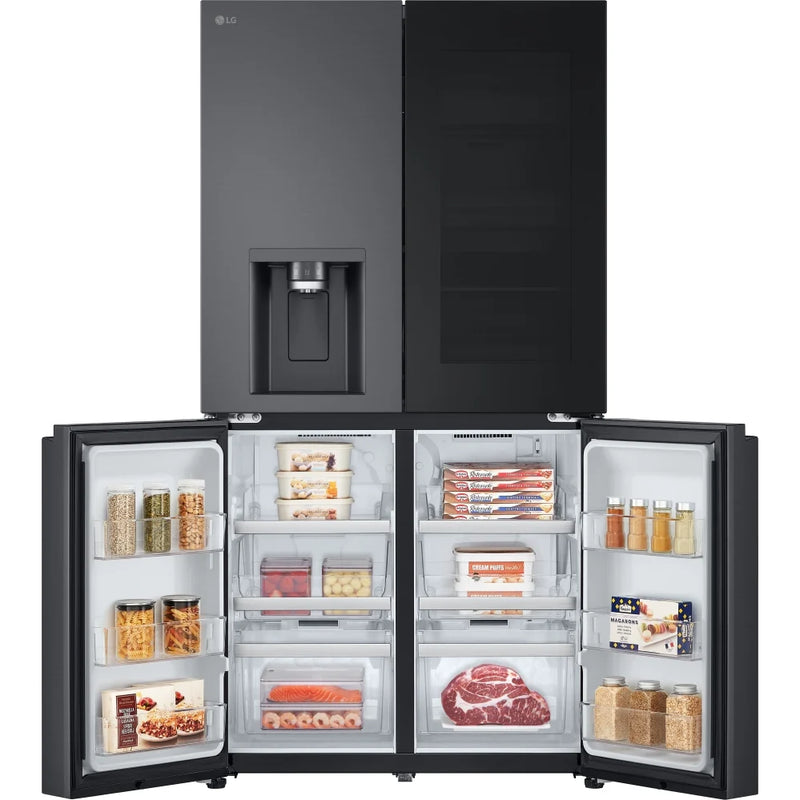 LG GMG960EVJE InstaView™ Plumbed American style fridge freezer - Matte Black [Free 5-year parts & labour guarantee]