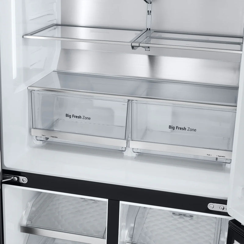 LG GMG960EVJE InstaView™ Plumbed American style fridge freezer - Matte Black [Free 5-year parts & labour guarantee]