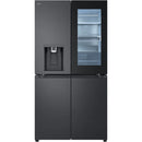 LG GMG960EVJE InstaView™ Plumbed American style fridge freezer - Matte Black [Free 5-year parts & labour guarantee]
