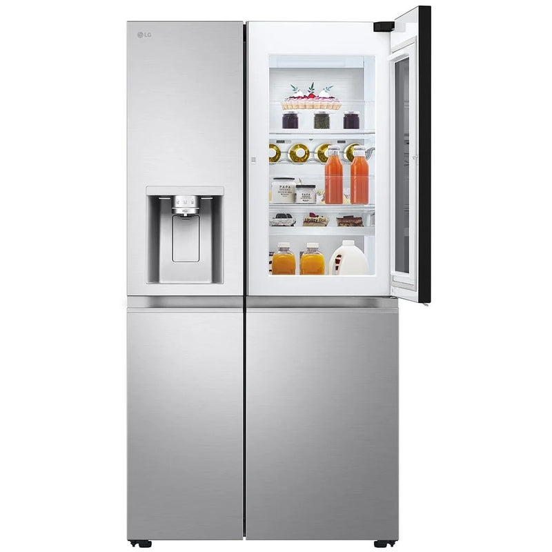 LG GSXE90BSAD InstaView™ Door-in-Door American Style Fridge Freezer - Brushed Steel [free 5-year parts & labour guarantee]*contact store for price*