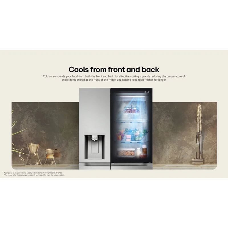 LG GSXE90BSAD InstaView™ Door-in-Door American Style Fridge Freezer - Brushed Steel [free 5-year parts & labour guarantee]*contact store for price*
