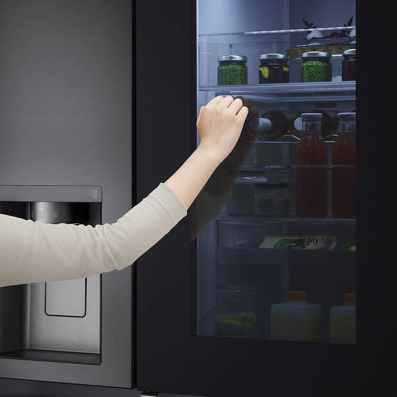 LG InstaView GSXV91MCAE Door-In-Door Non-Plumbed American style fridge freezer - Matte Black [free 5-year parts & labour guarantee]