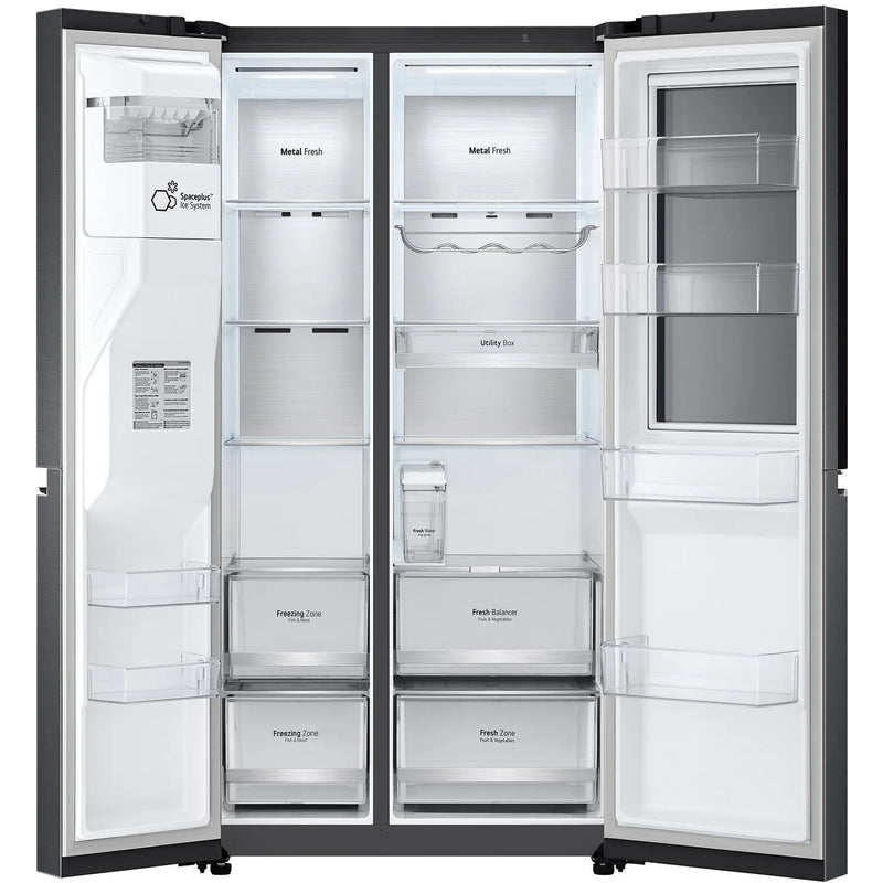 LG InstaView GSXV91MCAE Door-In-Door Non-Plumbed American style fridge freezer - Matte Black [free 5-year parts & labour guarantee]