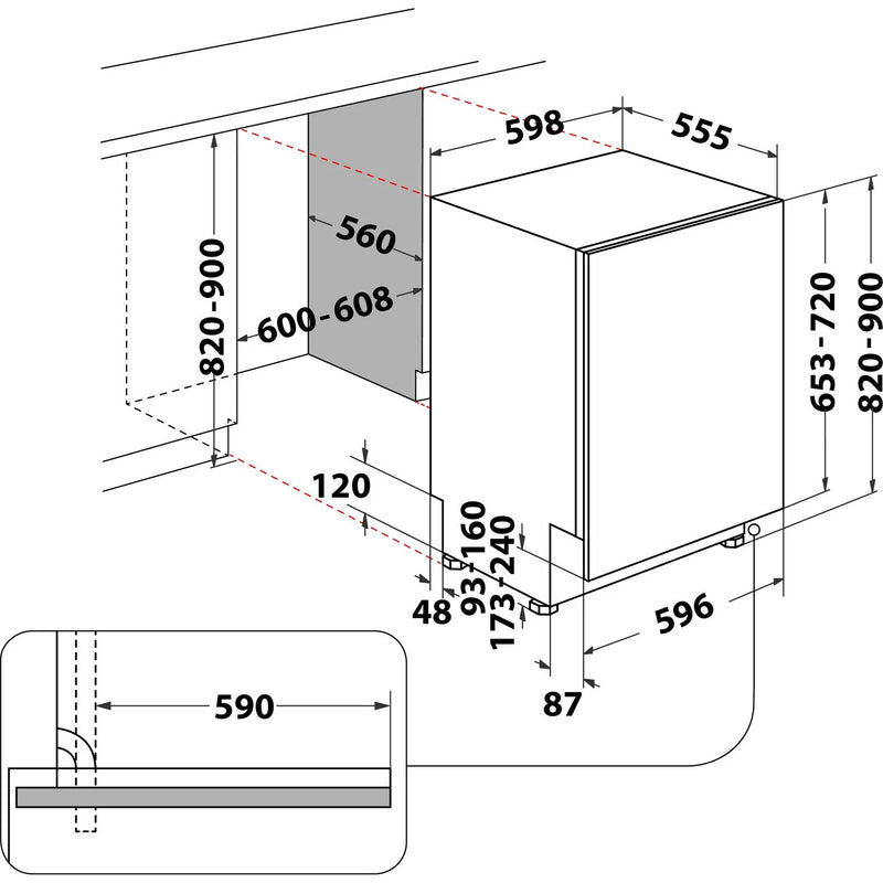 Hotpoint H2IHD526UK 14-place setting integrated dishwasher