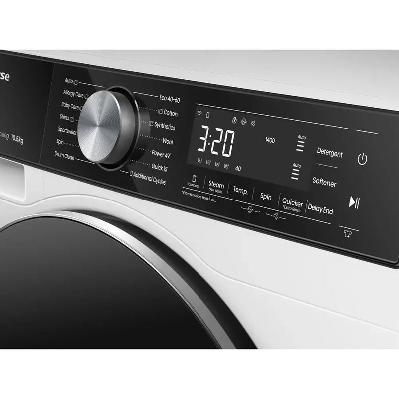 Hisense WF5S1045BW Auto Dosing 10.5kg 1400 Spin Washing Machine *£30 Cashback*