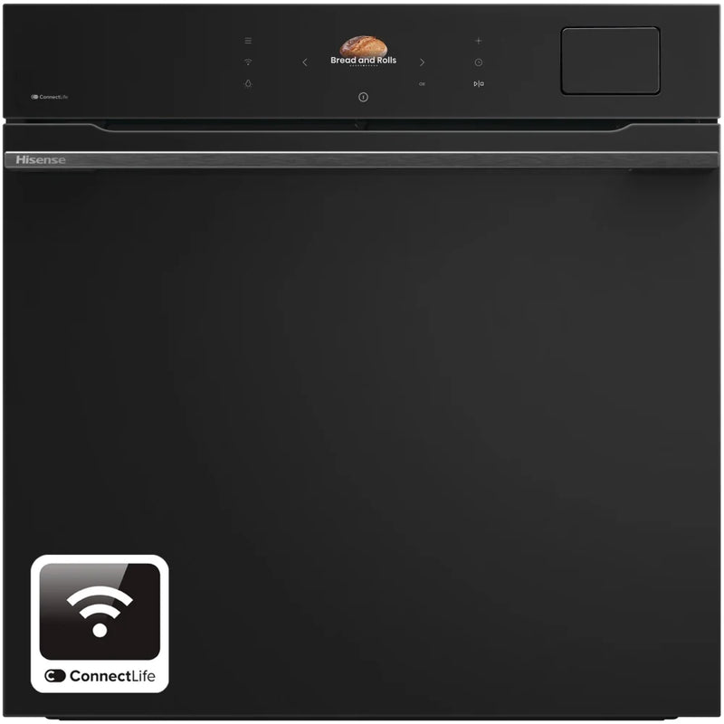 Hisense BAS6PH8BUKWF Hi8 Blackline Built-In Smart Steam Electric Single Oven - Black