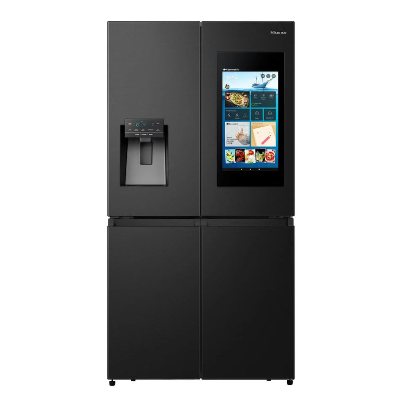 Hisense RQ760N4IFE PureFlat American Smart Fridge Freezer Plumbed Ice & Water - Black Steel