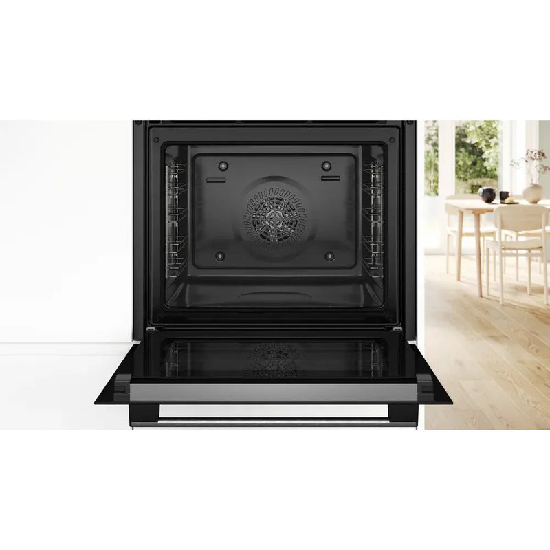 Bosch HQA574BS3B Series 4 Steam Pyrolytic cleaning built-in single oven - stainless steel