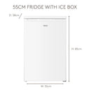 Haden HR111WE Undercounter Fridge with Ice Box - white