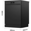 Hisense HS622E90BUK Hi4 13-place Freestanding Dishwasher - Black