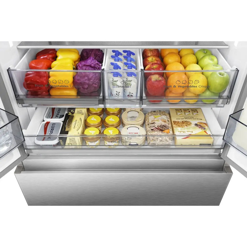 Hisense RF815N4SESE Plumbed French style American Fridge Freezer - Stainless Steel
