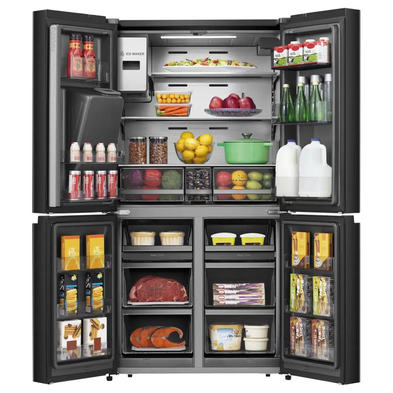 Hisense RQ760N4IFE PureFlat American Smart Fridge Freezer Plumbed Ice & Water - Black Steel