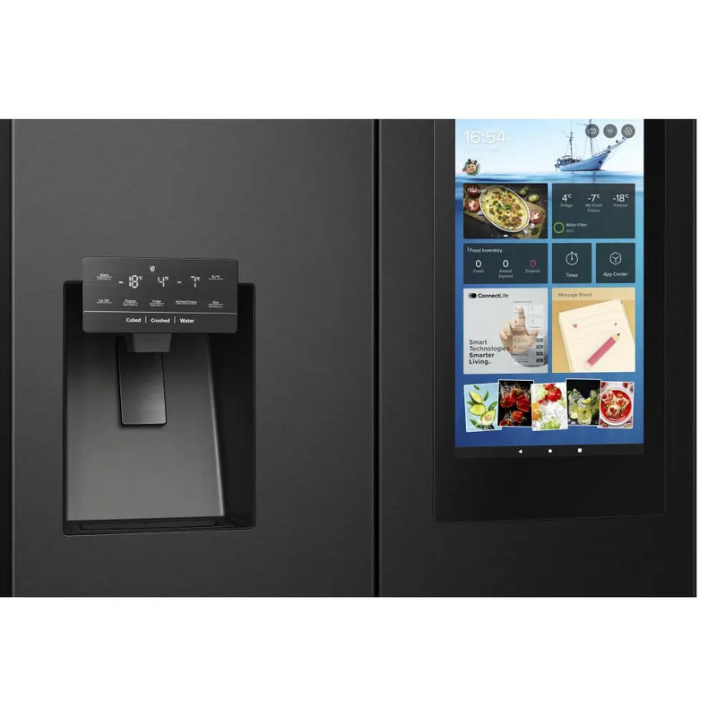 Hisense RQ760N4IFE PureFlat American Smart Fridge Freezer Plumbed Ice & Water - Black Steel