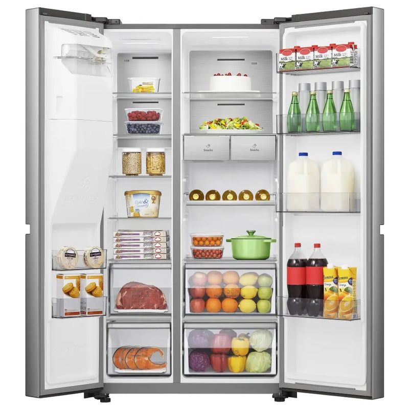 Hisense RS818N4IIE Plumbed Ice&Water American Fridge Freezer - Premium stainless steel
