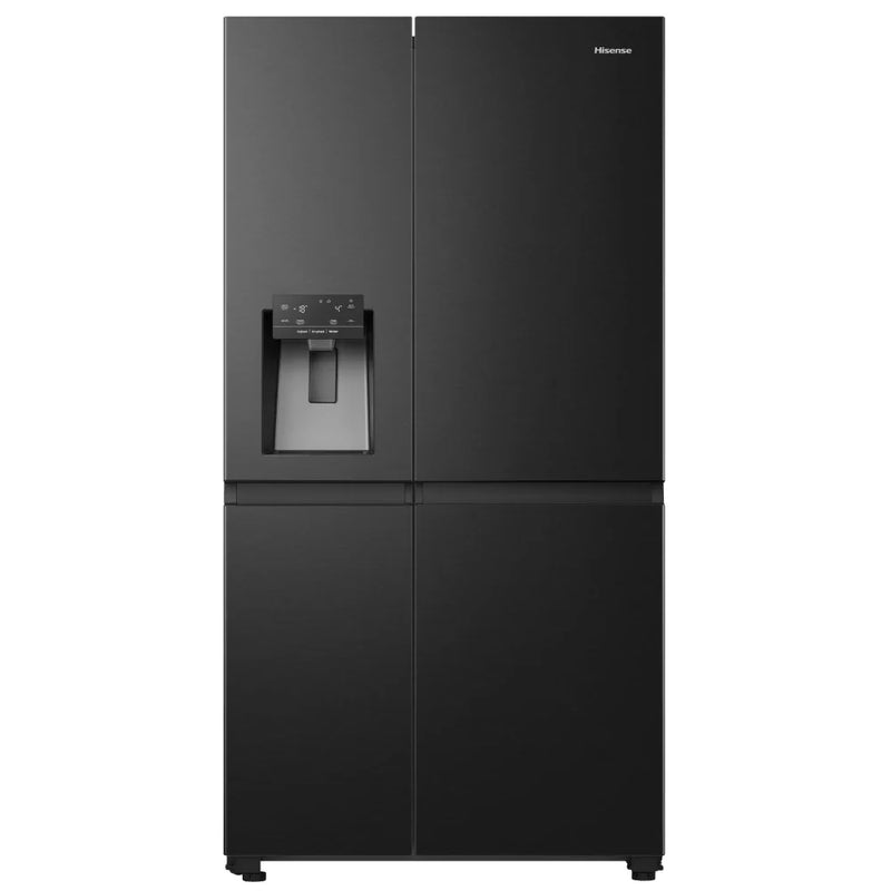 Hisense RS818N4TFE Non-Plumbed Ice & Water American Style Fridge Freezer - Premium Black