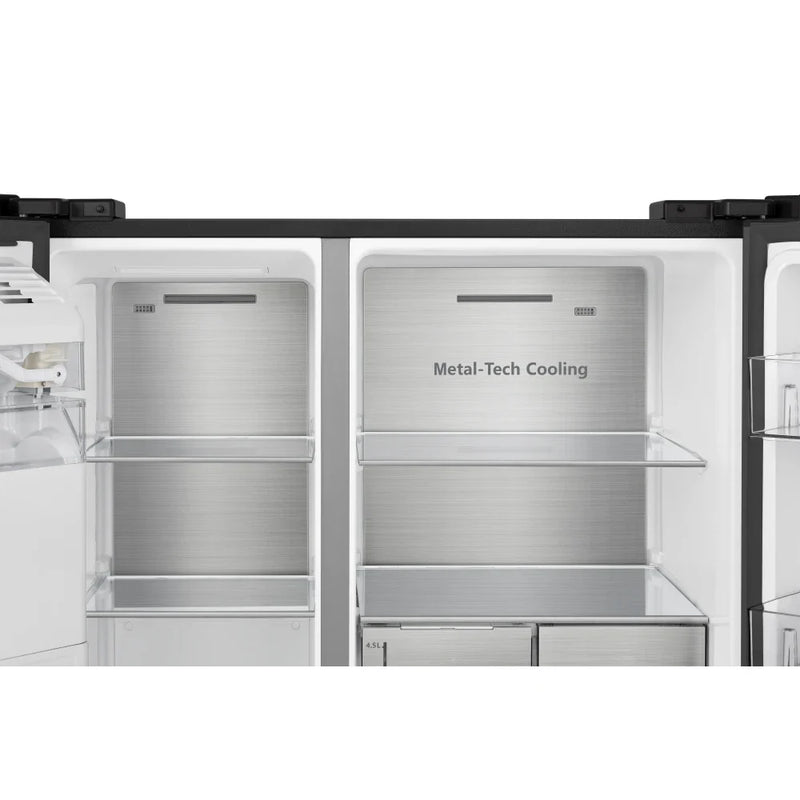 Hisense RS818N4TFE Non-Plumbed Ice & Water American Style Fridge Freezer - Premium Black