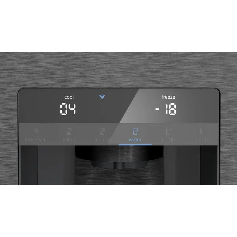 Siemens KF96DPXEA iQ700 Plumbed French Door Fridge Freezer - Black Steel [Free 5-year parts & labour guarantee]