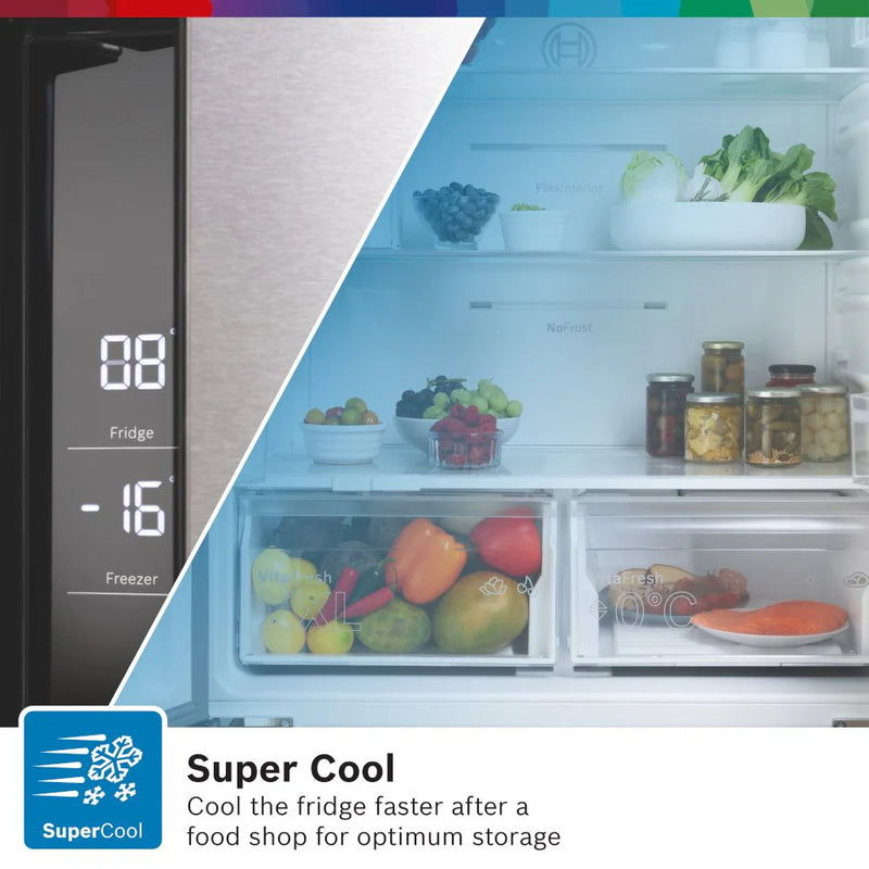 Bosch KFN96VPEAG Series 4 Total No Frost French door Fridge Freezer - Brushed steel anti-fingerprint*contact store for price*