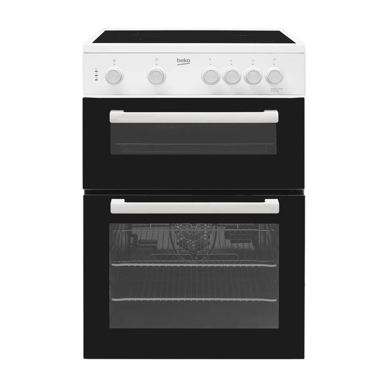 Beko KTC611W 60cm Twin Cavity Ceramic Cooker - White*contact store for price