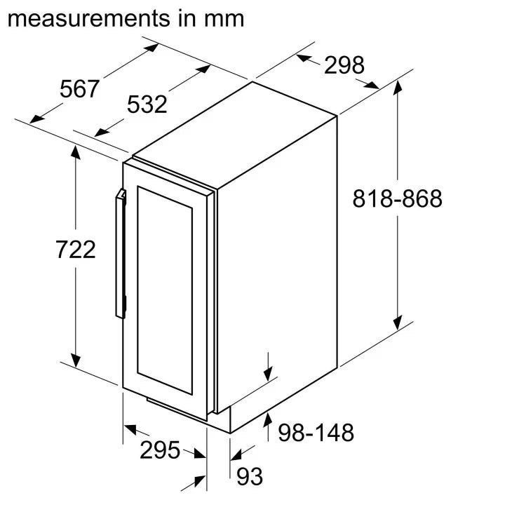 Siemens KU20WVHF0G iQ500 30cm Built-in wine cooler [contact store for pricing]*contact store for price*
