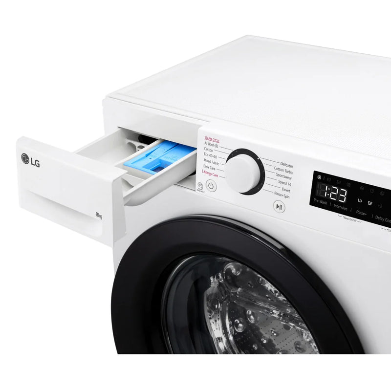 LG F2Y508WBLN1 Counter-Depth MAX™ AI DD™ 8Kg Washing Machine - White [Free 5-year parts & labour guarantee]  *Contact store for pricing*
