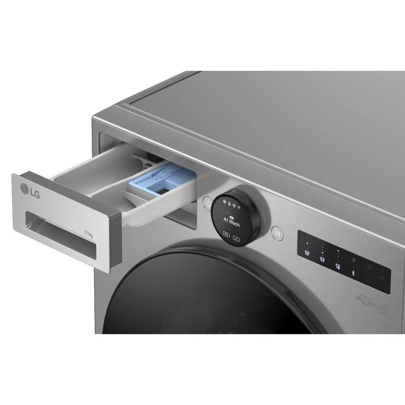 LG F4X7011TSB 11kg 1400rpm AI DD™ Washing Machine - Silver [Free 5-year parts & labour warranty]