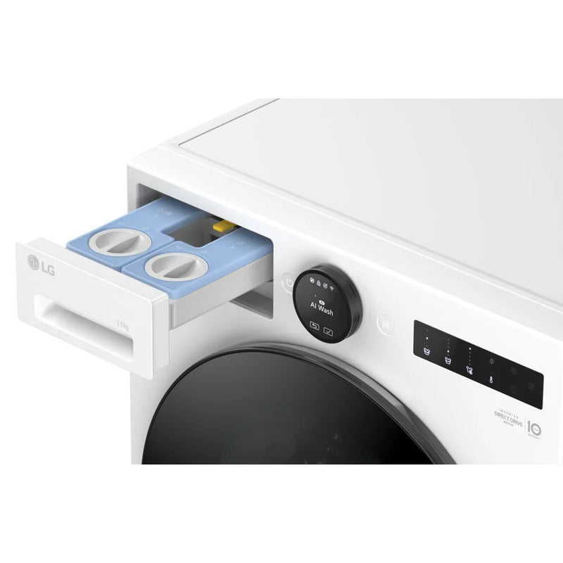 LG F4X7511TWB 11kg 1400rpm AI DD™ ezDispense™ Washing Machine - White [Free 5-year parts & labour warranty]