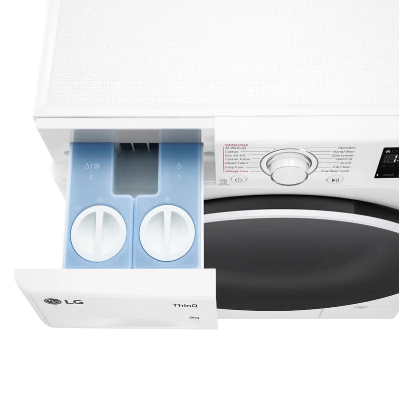 LG F4Y509WWLA1 AI DD™ EZDispense™ TurboWash™ 9kg 1400RPM Washing Machine - White [Free 5-year parts & labour guarantee]