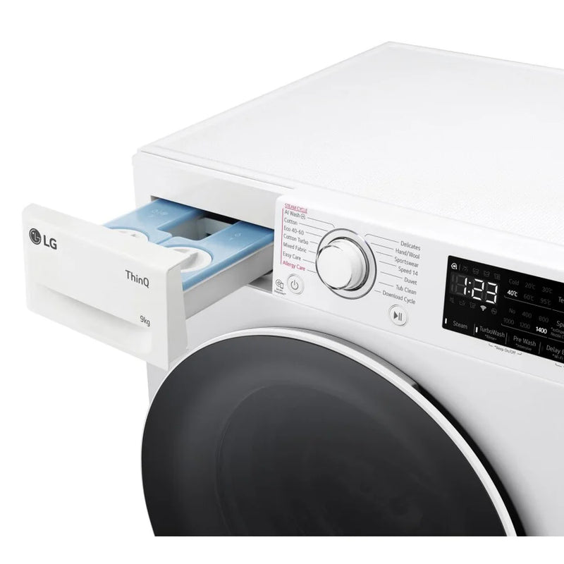 LG F4Y509WWLA1 AI DD™ EZDispense™ TurboWash™ 9kg 1400RPM Washing Machine - White [Free 5-year parts & labour guarantee]