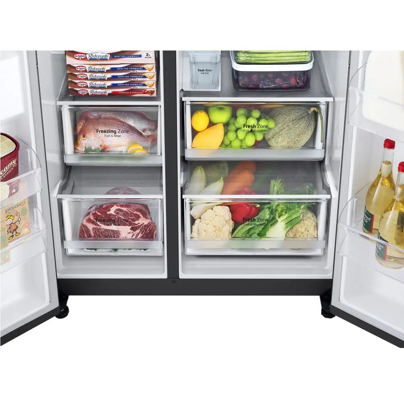 LG GSLV71MCTD Non-plumbed American style fridge freezer - Matte Black [Free 5-year parts & labour guarantee]