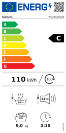 Siemens iQ500 WQ45G200GB 9kg Heat Pump Condenser Tumble Dryer
