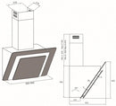 GWA F149-60-S4-IX/BK 60cm Esto Latina Black Glass Extractor