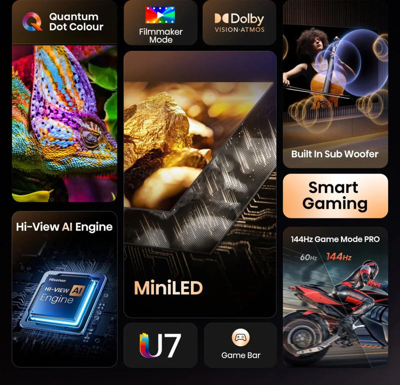 Hisense 50U7QTUK 50" Mini-LED ULED 4K Smart TV*contact store for price*